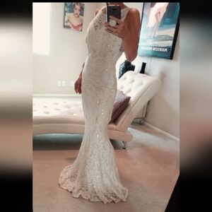 Elegant Ivory Sequin Gown